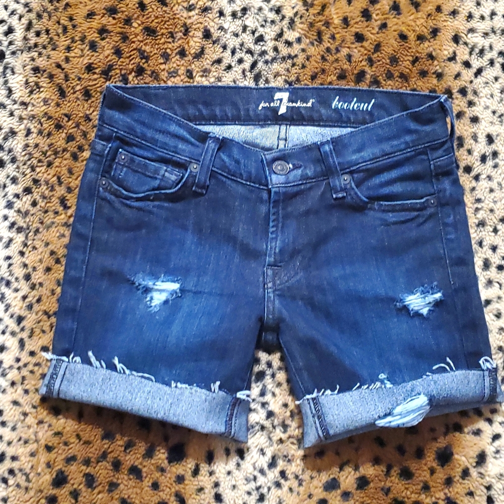 7 for all mankind cut off denim shorts